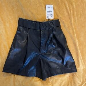 Zara pleather shorts NWT